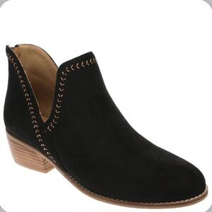 NIB Corkys Bluffin Black Faux Suede Leather Ankle Boots Booties 6